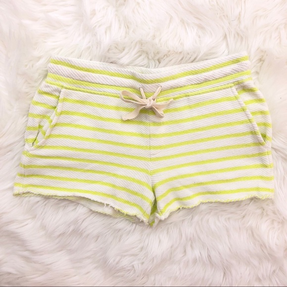 Lou & Grey Neon Green Striped Drawstring Shorts - Picture 2 of 8